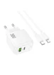 СЗУ Hoco CS55A Surplus PD30W+QC3.0 (1USB-A/1C) + кабель Type-C to Lightning White