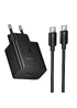СЗУ Hoco N77 Star PD45W (1USB-C) + кабель Type-C to Type-C Black