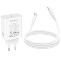 СЗУ Borofone BA109A Star PD40W (1USB-C) + кабель Type-C to Type-C White