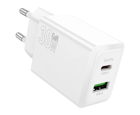 СЗУ Hoco N71 Nuevo PD30W+QC3.0 (1USB-A/1C) White