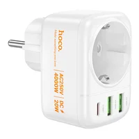 СЗУ Hoco AC26 Changer Outlet Extender 20W (2USB-A/1C/1Socket) White