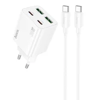 СЗУ Hoco N56 Fundador PD30W four-port (2C2A) + Type-C to Type-C White