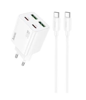 СЗУ Hoco N56 Fundador PD30W four-port (2C2A) + Type-C to Type-C White