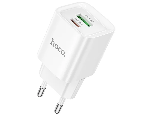 СЗУ Hoco C147A PD20W+QC3.0 (1USB-A/1C) White