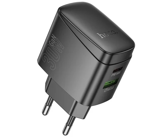 СЗУ Hoco CS61A Bright PD30W+QC3.0 (1USB-A/1C) Black