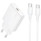 СЗУ Borofone BN23 Wish PD20W (1USB-C) + кабель Type-C to Type-C White