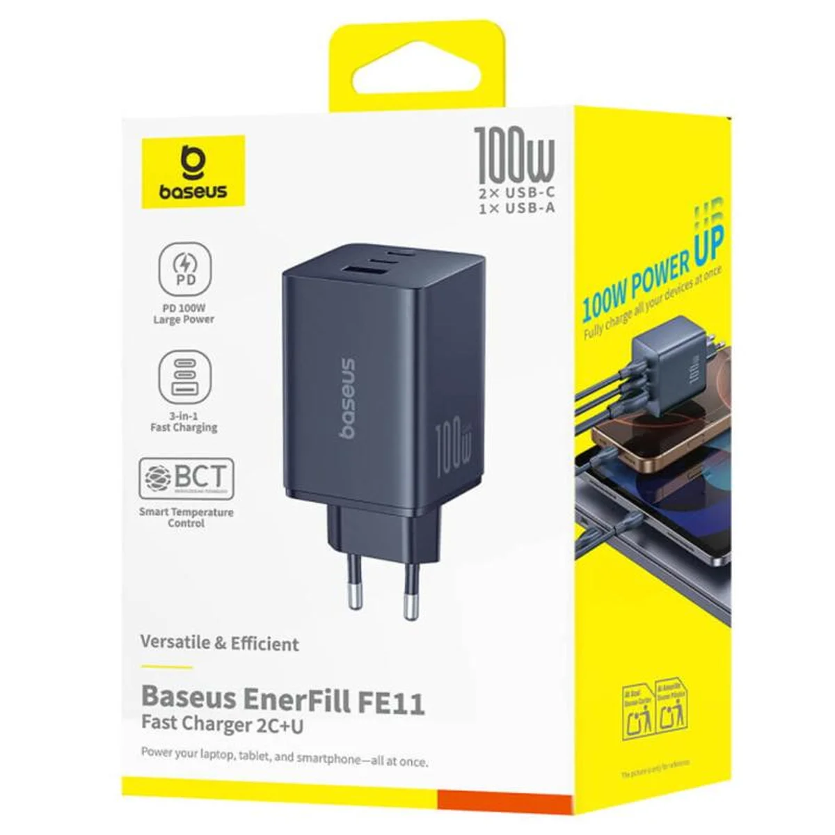 СЗУ Baseus EnerFill FE11 Fast Charger 100W (1USB-A/2C) (P101821) Cosmic Black