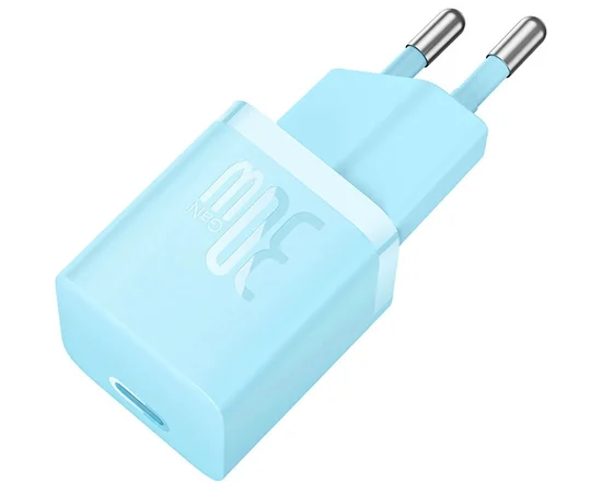 СЗУ Baseus GaN5 Fast Charger (mini) 30W (1USB-C) + кабель Type-C to Type-C (P10110902) Galaxy Blue