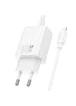 СЗУ Hoco N63 Gentle PD30W+QC3.0 (1USB-A/1C) + кабель Type-C to Lightning White