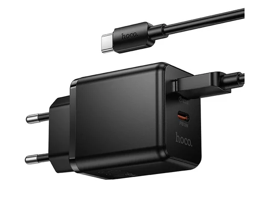 СЗУ Hoco C157A Smart PD30W+QC3.0 (1USB-A/1C) + кабель USB to Type-C Black