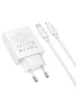 СЗУ Hoco C142A Direct PD20W+QC3.0 (1USB-A/1C) + кабель Type-C to Lightning White