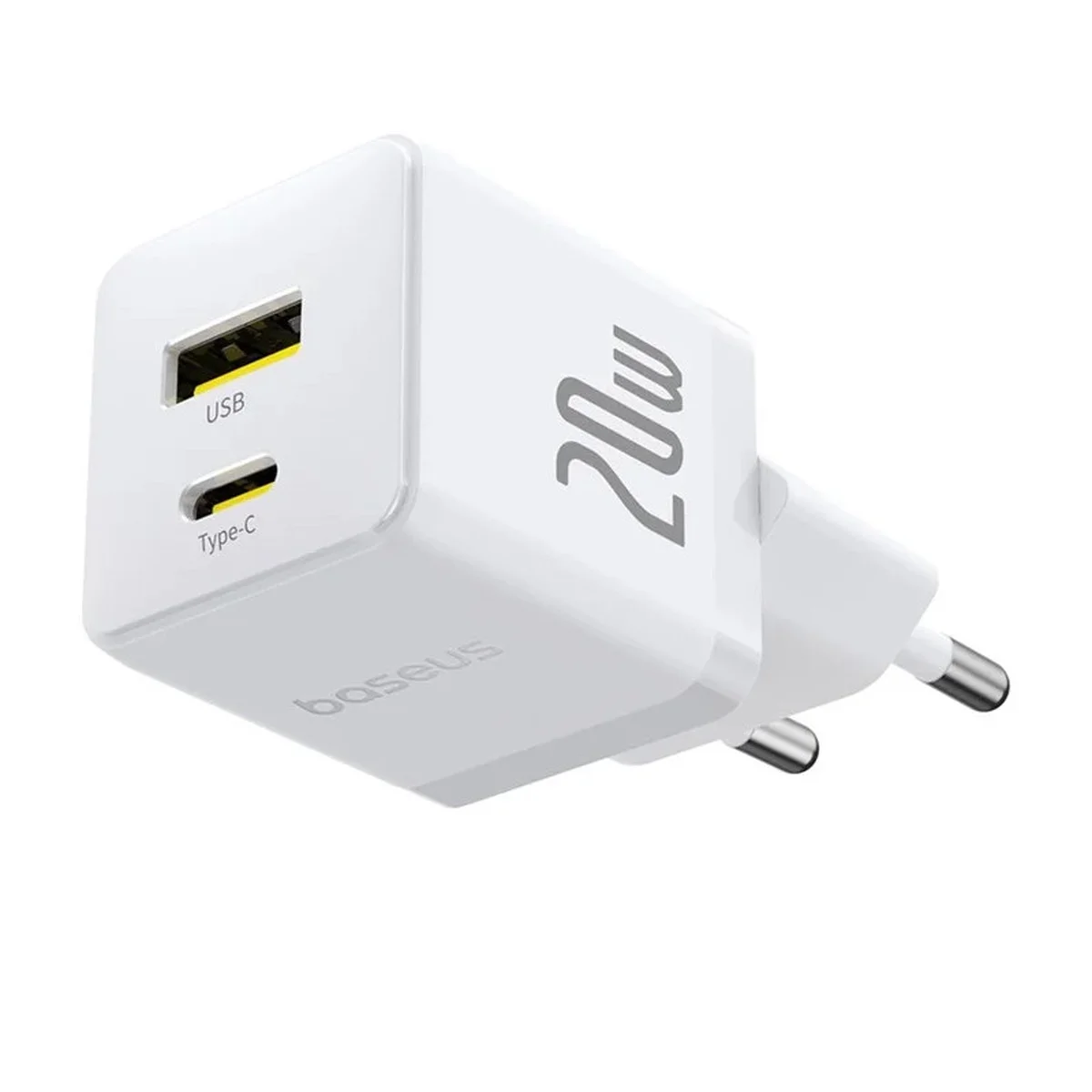 СЗУ Baseus Palm Fast Charger 20W (1USB-A/1C) + кабель Type-C to Type-C (P10111608) Moon White