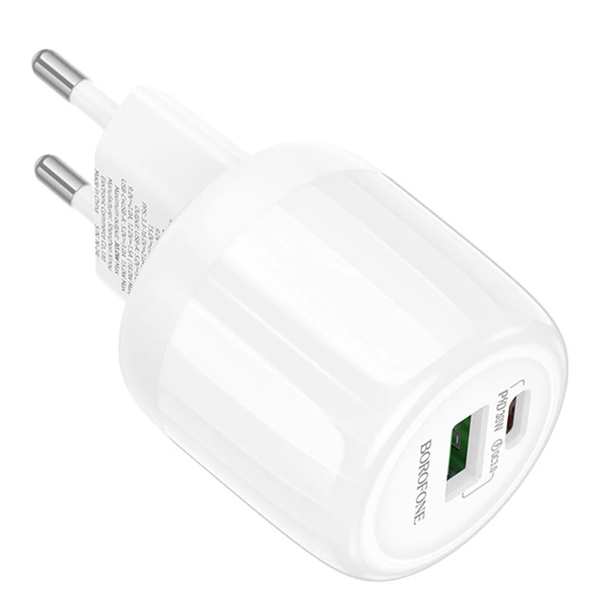 СЗУ Borofone BA94A Lustrous PD30W+QC3.0 (1USB-A/1C) White