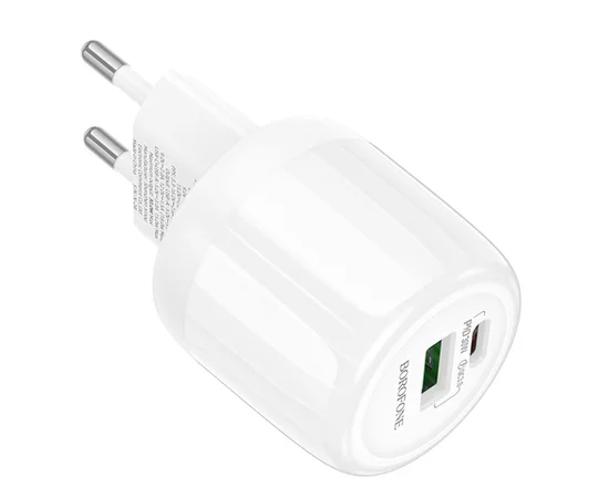 СЗУ Borofone BA94A Lustrous PD30W+QC3.0 (1USB-A/1C) White