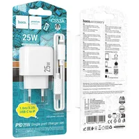 СЗУ Hoco CS53A Surplus PD25W (1USB-C) + Type-C to Lightning White