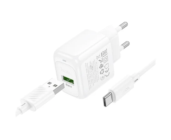 СЗУ Hoco CS52A Surplus QC3.0 (1USB-A) + кабель USB to Type-C White