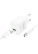 СЗУ Hoco CS52A Surplus QC3.0 (1USB-A) + кабель USB to Type-C White