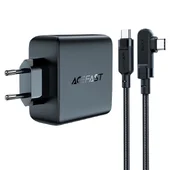 СЗУ Acefast A37 PD100W+QC3.0  GaN (1USB-A/3C) + кабель Type-C to Type-C 2m Black