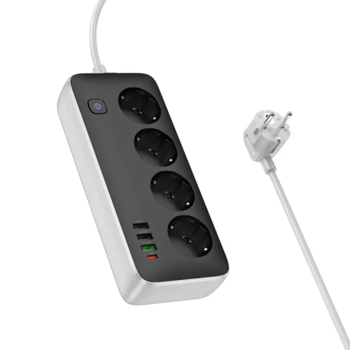 Подовжувач Hoco AC22 Sunlight (PD30W/1C/3A/4xSocket) (3m) Black