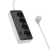 Подовжувач Hoco AC22 Sunlight (PD30W/1C/3A/4xSocket) (3m) Black