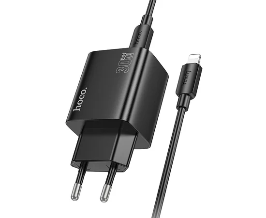 СЗУ Hoco N56 Fundador PD30W four-port (2C2A) + Type-C to Lightning Black