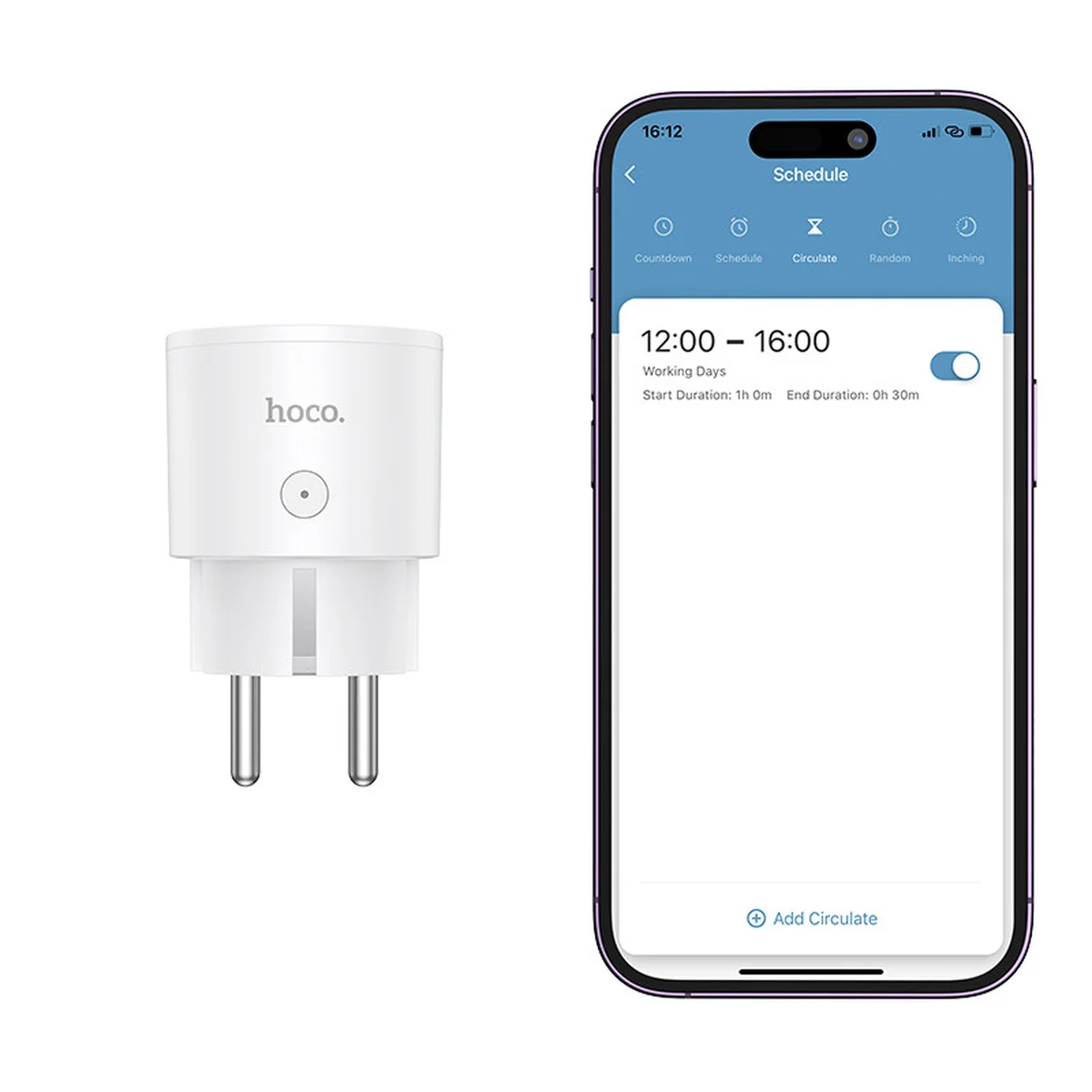 СЗУ Hoco AC16 Veloz Smart Socket White