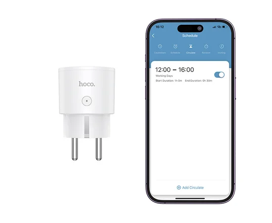 СЗУ Hoco AC16 Veloz smart socket White