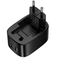 СЗУ Hoco CS102A Folding PD30W+QC3.0 (1USB-A/1C) Black