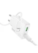 СЗУ Hoco C142A Direct PD20W+QC3.0 (1USB-A/1C) + кабель Type-C to Lightning White