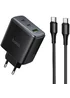 СЗУ Hoco C160A Upgrade PD65W+QC3.0 (1USB-A/2C) + кабель Type-C to Type-C Black