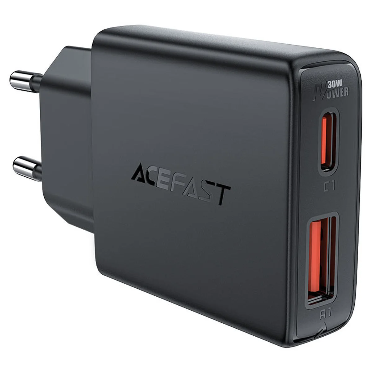 СЗУ Acefast A69 PD30W GaN (USB-C+USB-A) Black