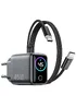 СЗУ WIWU CHG500 Voyager PD45W (1USB-C) + кабель Type-C to Type-C Grey
