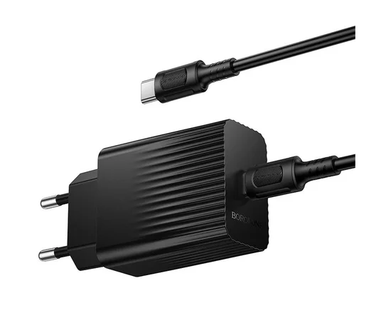 СЗУ Borofone BAS75A Source PD30W (1USB-C) + кабель Type-C to Type-C Black