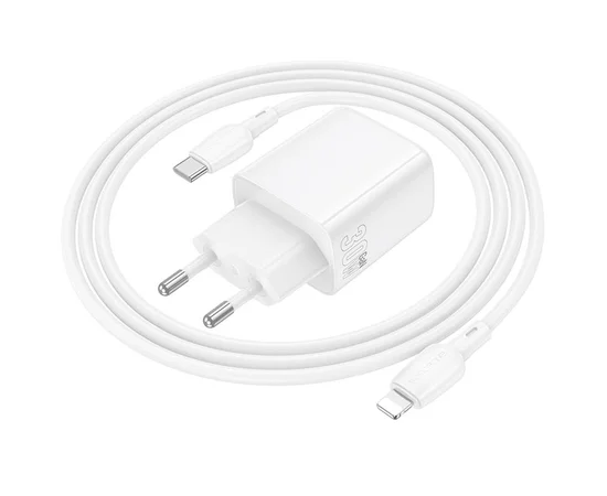 СЗУ Borofone BN29 Fuente PD30W+QC3.0 (1USB-A/1C) + кабель Type-C to Lightning White