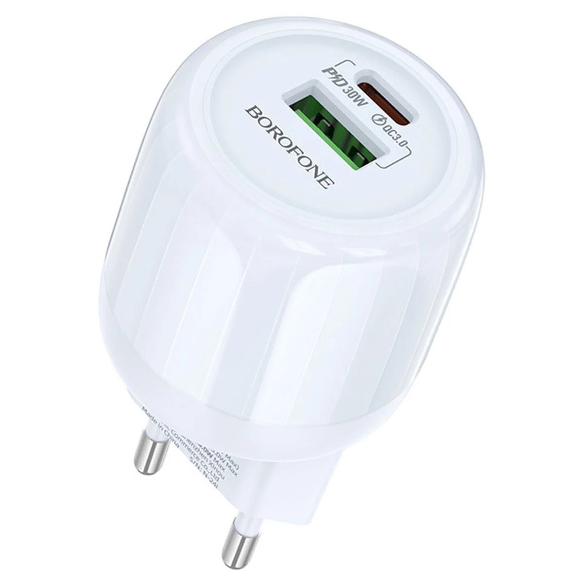 СЗУ Borofone BA94A Lustrous PD30W+QC3.0 (1USB-A/1C) Blue