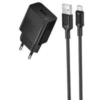 СЗУ Borofone BAS71A Source 10.5W (1USB-A) + кабель USB to MicroUSB Black