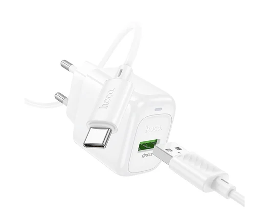 СЗУ Hoco CS52A Surplus QC3.0 (1USB-A) + кабель USB to Type-C White