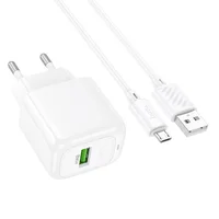 СЗУ Hoco CS52A Surplus QC3.0 (1USB-A) + кабель USB to MicroUSB White