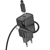 СЗУ Hoco N60 Gentle PD20W (1USB-C) + кабель Type-C to Type-C Black