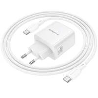 СЗУ Borofone BN33 Fuente PD40W (1USB-C) + кабель Type-C to Type-C White