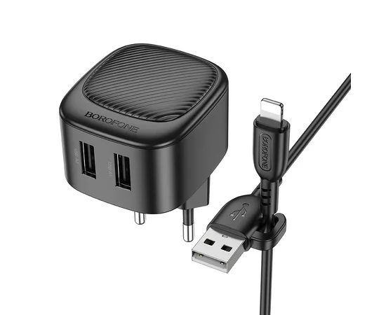 СЗУ Borofone BAS21A Special (2A) + Lightning Black