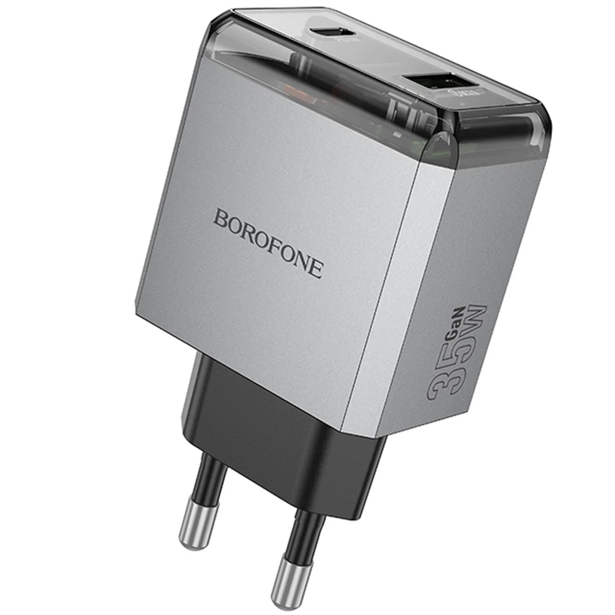 СЗУ Borofone BN20 Lena PD35W+QC3.0 (1USB-A/1C) Metal gray