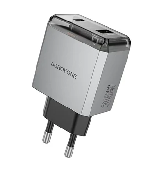 СЗУ Borofone BN20 Lena PD35W+QC3.0 (1USB-A/1C) Metal gray