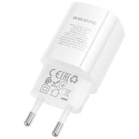 СЗУ Borofone BA103A Pudding PD20W (1USB-C) + кабель Type-C to Lightning White