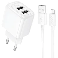 СЗУ Hoco CS51A Surplus (2USB-A) + MicroUSB White