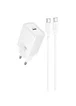СЗУ Hoco N60 Gentle PD20W (1USB-C) + кабель Type-C to Type-C White