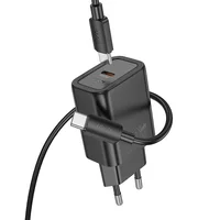 СЗУ Hoco N62 Gentle PD30W (1USB-C) + кабель Type-C to Type-C Black