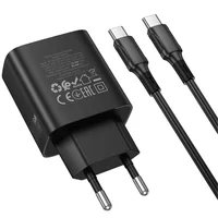 СЗУ Borofone BA97A PD30W (1USB-C) + кабель Type-C to Type-C Black