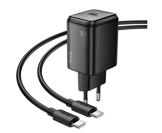 СЗУ Hoco N54 Monsoon PD45W (1USB-C) + Type-C to Type-C Black