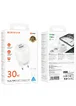 СЗУ Borofone BA94A Lustrous PD30W+QC3.0 (1USB-A/1C) + кабель Type-C to Type-C White